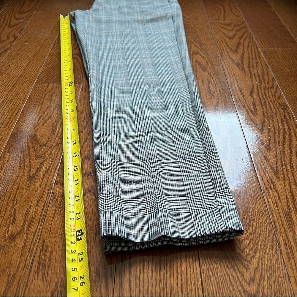 Aritzia Babaton Gray Plaid Quentin Crop Ankle Trouser Dress Pants - Sz 0 - Picture 14 of 15